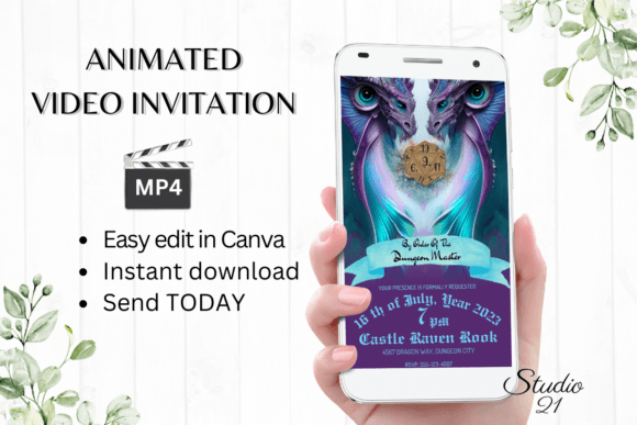 Animated D&D Game Invitation GA104: Instant Digital Party Magic