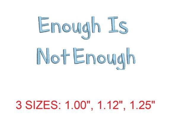 Enough Is Not Enough: A Distinctive Embroidery Font