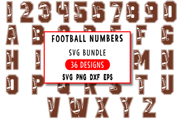 Football Numbers SVG PNG, Sports Font