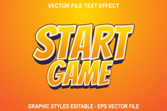 Game Text Effect with Orange Gradient