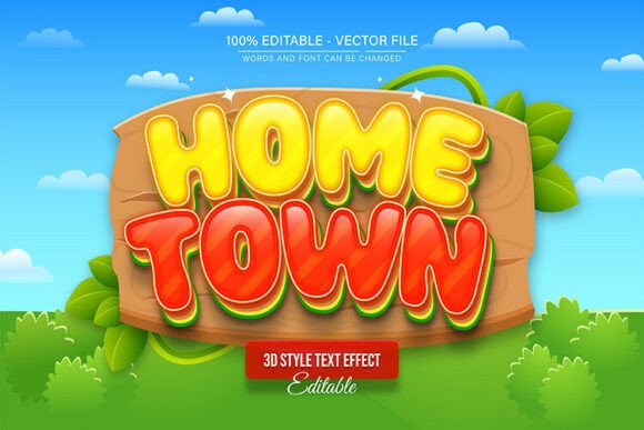 Home Town Comic Game 3d Text Effect