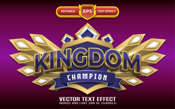 Kingdom 3D Game Logo with Text Effect for Dynamic Designs