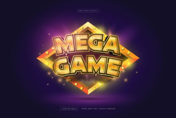 Mega Game Text Style Effect Editable for Designers