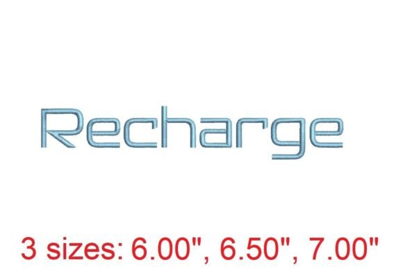Recharge Embroidery Font: Modern Stitching Excellence