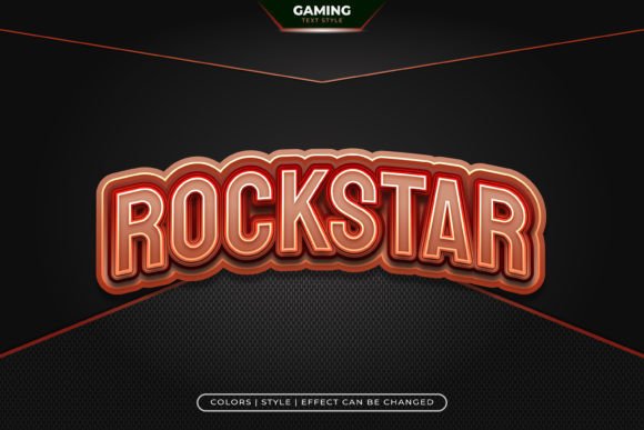 Red Rock Star Text Effect: Game Style Design