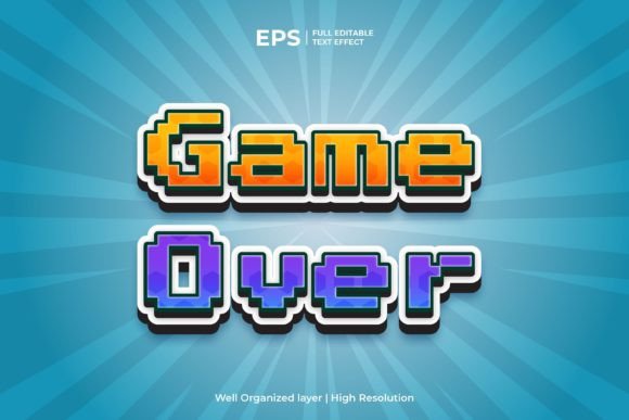 Retro Game Over Editable Text Effect