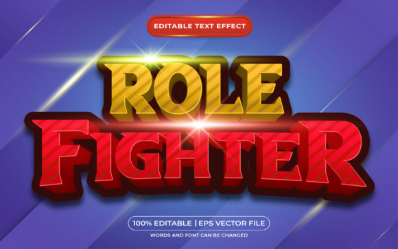 Role Fighter Game Editable Text Effect