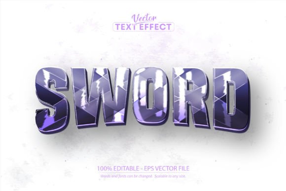 Sword Text Effect: Bold Cartoon War Game Style