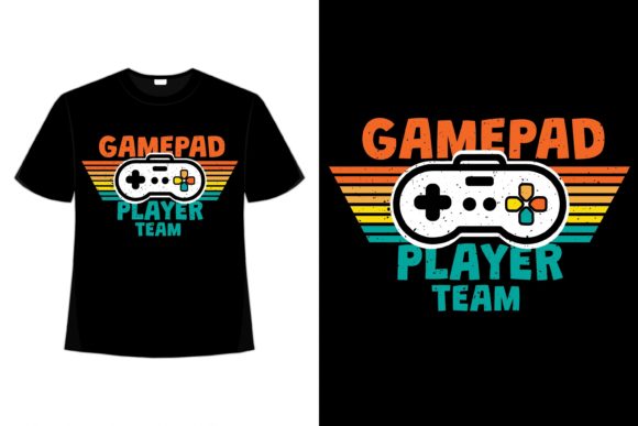 T-shirt Game Pad Player Team Typography