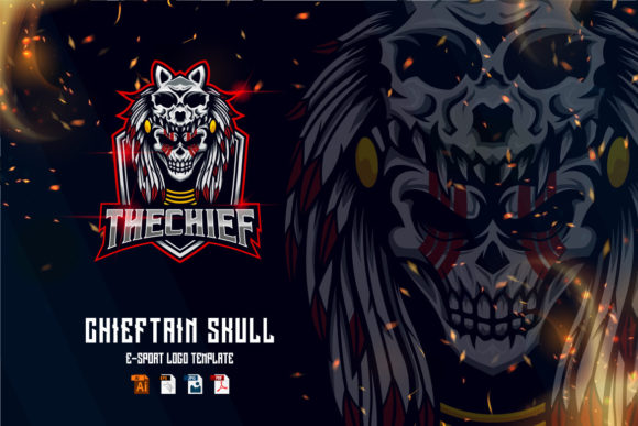 Unleash Your Brand: The Indian Wolf Skull E-Sport Game Logo Spor