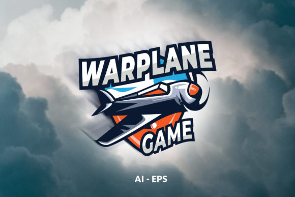 War Plane Game Logo Template: Bold Vector Design