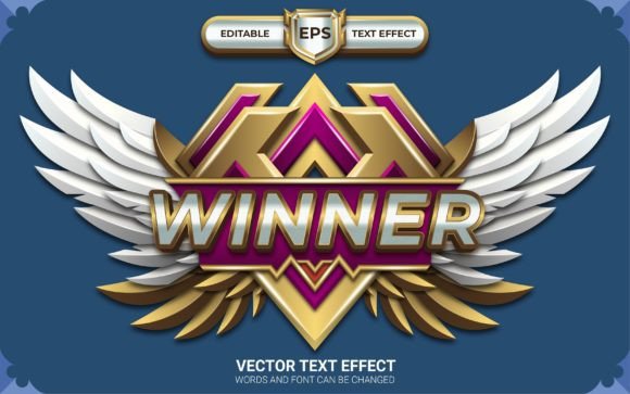 Winner Game Badge with Text Effect