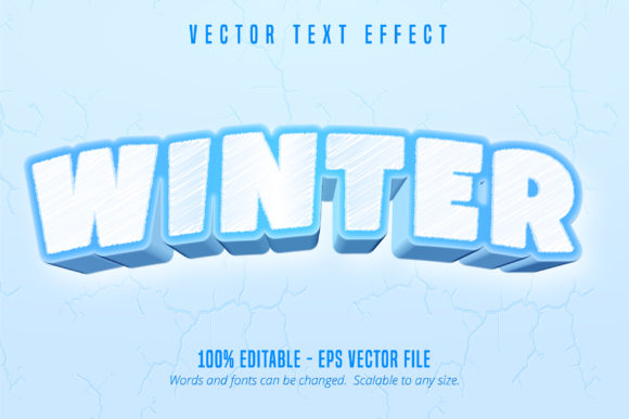 Winter Game Style Editable Text Effect